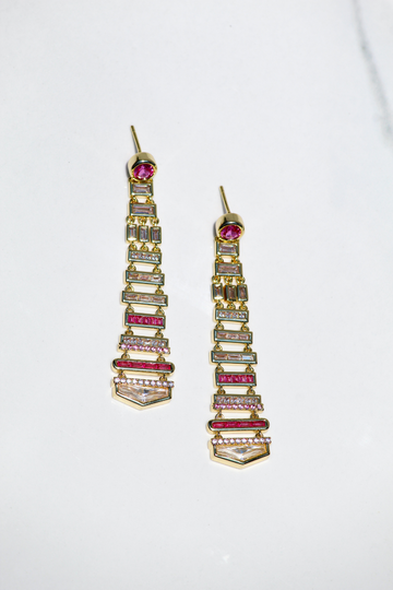 DECO EARRINGS- PINK